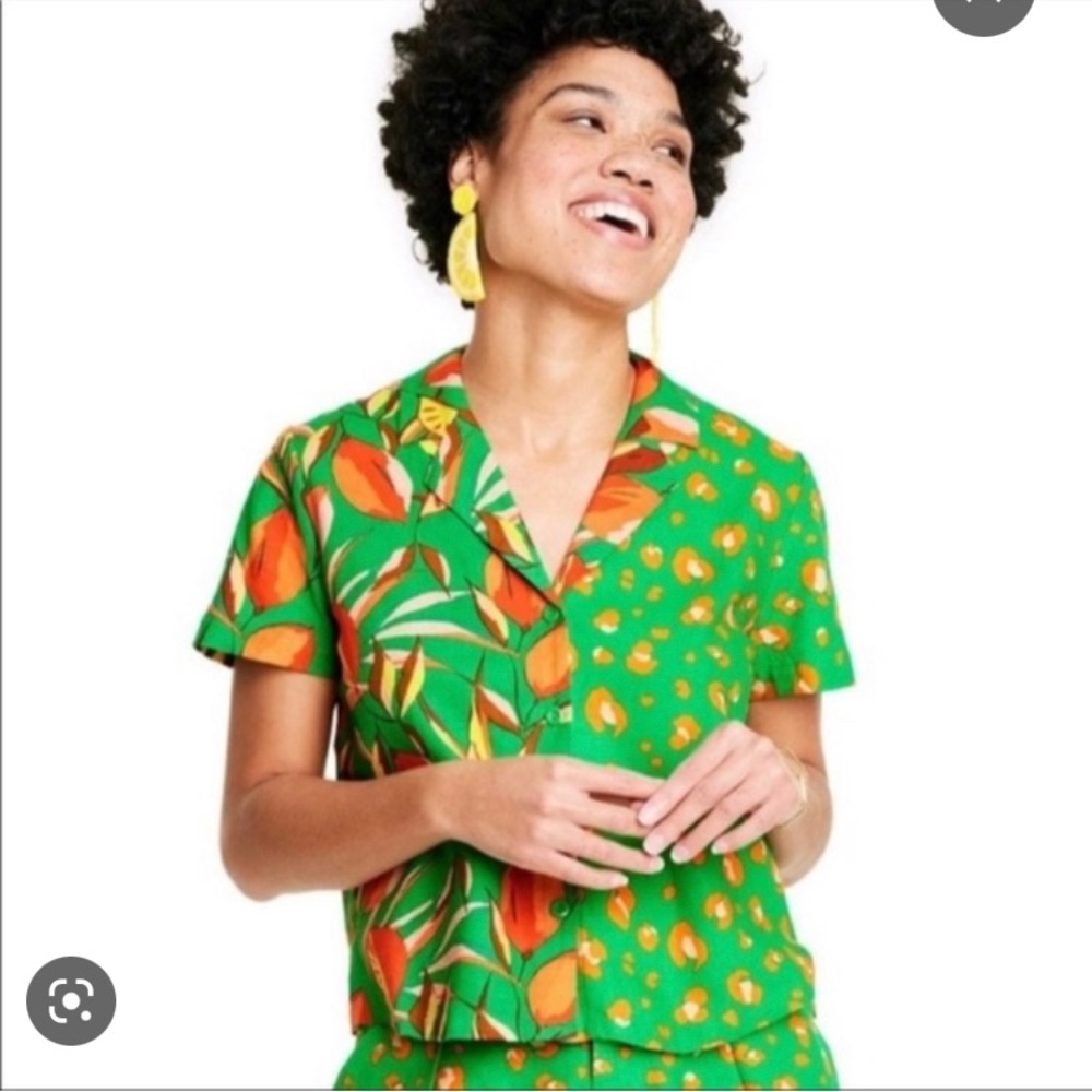 Tabitha Brown X Target Leopard Print Button-Up Blouse